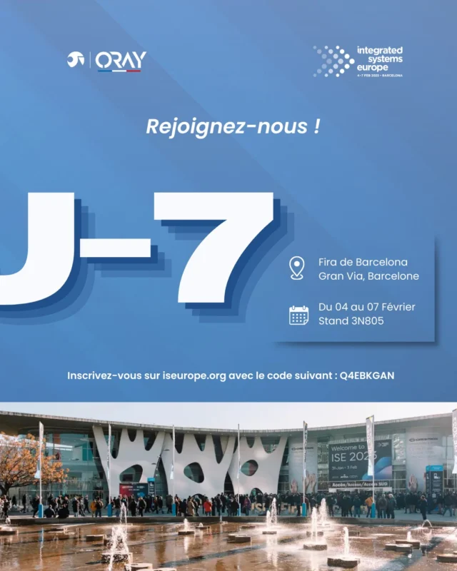 📅 Plus que 7 jours avant l’ISE 2025 !

Le grand rendez-vous de l’innovation audiovisuelle approche, et nous sommes impatients de vous y retrouver

Nous vous accueillerons du 04 au 07 février à la Fira de Barcelona.

📍 Stand 3N805

Au programme : Découvrez nos solutions innovantes, échangez avec nos équipes et assistez à des démonstrations impressionnantes.

N’oubliez pas de vous inscrire sur le site iseurope.org et obtenez votre entrée gratuite avec notre code : Q4EBKGAN

PS : Commentez 🇪🇸 si vous prévoyez d'être présents 🙂

@ise_show 
 #ise2025 #iseshow #tradeshow #tradeshow #innovation #technology #avsolution #oray