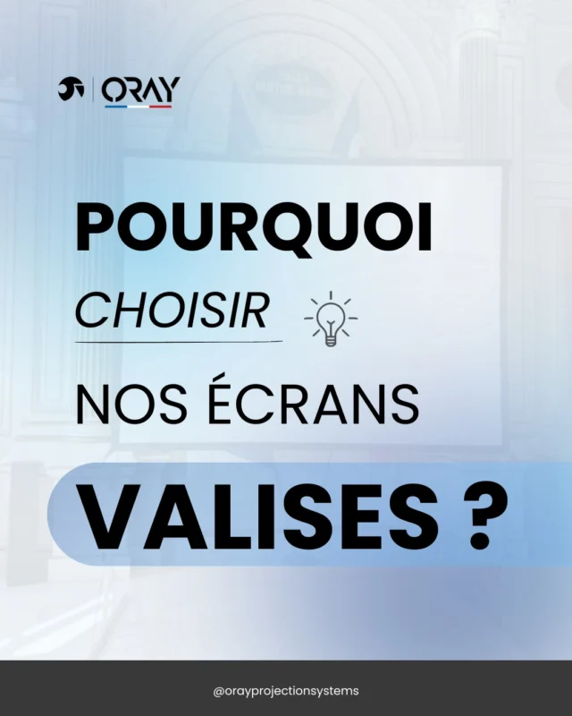Pourquoi opter pour nos écrans valises ? 🤔

Nos écrans valises traversent les années sans perdre en performance et vous accompagner dans toutes vos présentations : salles de réunion, projections en famille ou entre amis, toujours prêt à se déployer et à se ranger en un instant.

✔️ Flexibilité : parfait pour les espaces où un écran fixe n’est pas possible.
✔️ Praticité : installation et rangement rapides, en quelques gestes.
✔️ Durabilité : conçu pour durer, avec une toile facilement remplaçable pour continuer à projeter année après année.

Une solution fiable, pratique et pensée pour durer — pour vos présentations comme pour vos moments partagés.