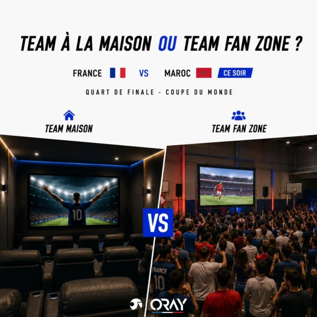 ⚽ Ce soir, place au grand rendez-vous !

Que vous soyez confortablement installé à la maison ou au cœur d'une fan zone, ORAY donne une nouvelle dimension à vos plus grands moments de sport.

Des écrans de projection conçus pour faire vivre chaque émotion… en grand.

#FranceMaroc #GrandEcran #Projection #ORAY #HomeCinema #FanZone